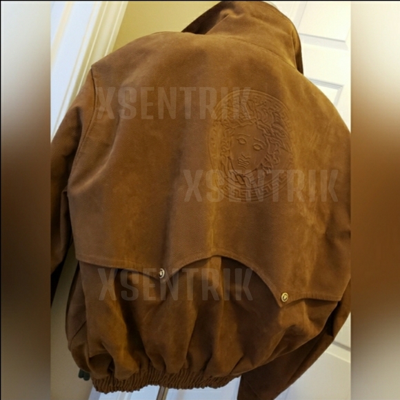 VERSACE GEN LEATHER BOMBER JACKET - Picture 7 of 15